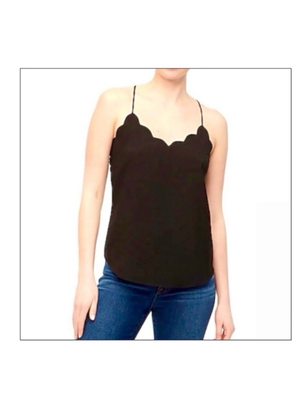 NWT J. Crew Scalloped Cami Top w/Adjustable Straps